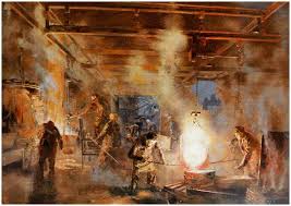 Steel Workers Jpg 572 406 Pixels Socialist Realism Art Soviet Art