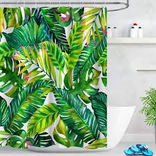 Die grosse auswahl liefern wir ihnen bequem per post und auf rechnung! 150x180cm Duschvorhang Grun Bananen Blatter Wasserdicht Anti Schimmel Weiss Polyester Badezimmer Vorhang Mit Vorhanghaken Tropischer Dschungel