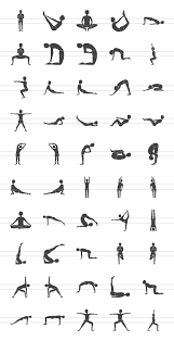 50 Yoga Poses Glyph Icons Cool Yoga Poses Plow Pose Yoga Relaxing Yoga
