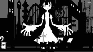 Black And White Anime Wallpaper 1920x1080 Dark Hitagi Senjougahara Bakemonogatari Hd Wallpaper