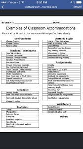   outlines programming and needed accommodations and modifications within both general education and special education classrooms. Pin By Suzanne Holden On Class Planning Org School Psychology Classroom Accommodation School Social Work