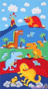Pin Von Susan Berg Auf Kinderstoffe Dinosaurier Kinderzimmer Stoff Bunt