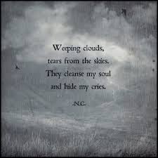 Weeping Clouds Tears From The Skies They Cleanse My Soul And Hide My Cries Natalia Crow Spirit Quotes Cleanse Me Words