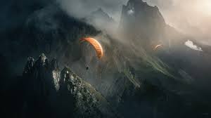 Mountain Parachuting Wallpaper High Quality Wallpapers Wallpaper Desktop High Definition Wallpapers Free Paragliding Mountain Landscape Scenery