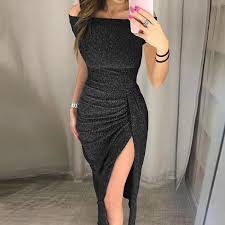 Voir plus d'idées sur le thème robe africaine, mode africaine amazon.fr : Femmes Encolure Haute Slit Robe Moulante A Manches Courtes Robes Noir Noir Cdiscount Pret A Porter