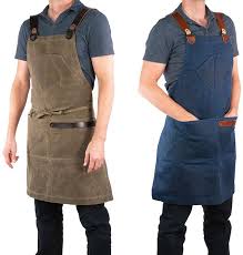 Zipper pocket restaurant half aprons waitress waiter server bartender. New Waterfield Waxed Canvas Workshop Aprons