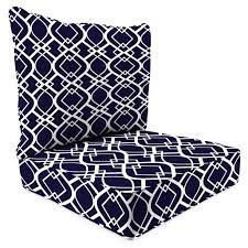 Make any seat comfortable with seat cushions or set pads that come with ties for easy placement. Mainstays Outdoor Deep Seat Cushion Navy Trellis Walmart Com Walmart Com