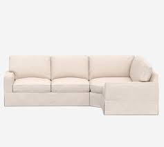The pb comfort roll arm slipcovered sofa is perfect for people who want a traditional, slipcovered sofa that they can style as they like, without drawing too. Pb Comfort Square Arm Slipcovered 3 Piece Sectional With Wedge Pottery Barn