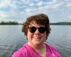 WWW On the swim float at Stout's Island.