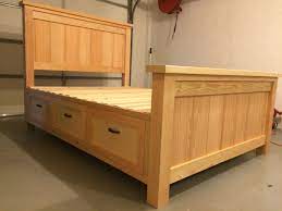 Free plans to build a king size barn door farmhouse bed with double x details. Farmhouse Storage Bed With Drawers Queen Ana White
