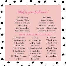 Kimberly Barton On Instagram What Is Your Lash Name I Made This One For My Pop Up Launch As An Engagement Game My N Lash Names Small Business Quotes Lashes