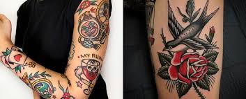 A traditional tattoo is a style of tattooing, differentiated by its strong colors and linework. Top 100 Best American Traditional Tattoo Ideas For Women Old School Designs