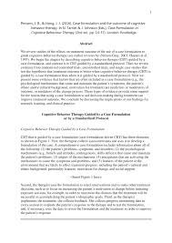 Cognitive behavior modification is hard to define in a succinct definition due to the fact that it covers such a broad variety of topics and also strategies. Pdf Case Formulation And The Outcome Of Cognitive Behavior Therapy