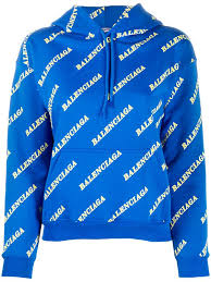 Your personal data may be jointly controlled by balenciaga and kering for marketing and other purposes as detailed in our privacy policy. Shop Blue Yellow Balenciaga All Over Logo Hoodie With Express Delivery Farfetch