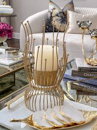 Impress friends and family with hurricane candle holders that spread cheer all year long. Gold Metal And Marble Hurricane Candle Holder Inspire Me Home Decor