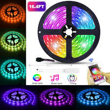 Eeekit Led Strip Lights 16 4ft 5m Music Sync Rgb 150 Led 5050 Smd Light Strip