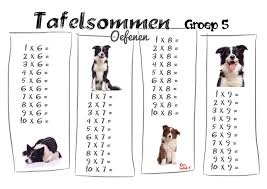 tafelsommen groep 5 oefenen invulblad tafels 6 7 8 9 doodle