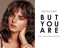 Amazon.com : ENTRANCED STYLES Dark Brown Wigs with Bangs Wavy Bob Wig Brown  Highlighted Wigs for Women Daily Party Cosplay Use … : Beauty & Personal  Care