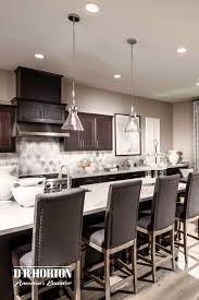 Sleek Kitchen With Rich Tones And Geometric Backsplash Newark Ca In 2020 Sleek Kitchen Horton Homes House Under Construction