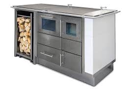 Kuchenherd Mit Kachelverkleidung Und Fahrbarem Holzwagen Holzherd Standherd Herd