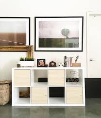 Front Door Needed More Space So Went To Ikea And Snagged Me Another Kallax Shelf And Bought The Birch Wood Doo Ikea White Shelves Living Room Grey Home Decor