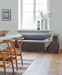 Soothing Grey Klippan Cover Loose Fit Urban Style In Medium Grey Rosendal Pure Washed Linen Www Bemz Com Ikea Sofa Covers Klippan Slipcovers For Chairs