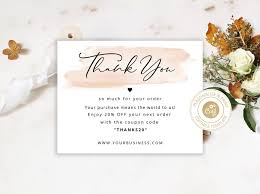 Thank You For Your Order Card Template For Small Business Etsy In 2020 Thank You Card Template Card Template Cards