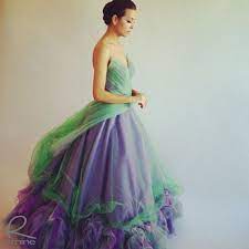 Purple And Green Wedding Gown Green Purple Weddingdress Purple Wedding Dress Green Wedding Dresses Green Bridesmaid Dresses