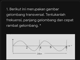 Gelombang transversal adalah gelombang yang arah rambatnya tegak lurus terhadap arah getarnya. Berikut Ini Merupakan Gambar Gelombang Transversal Tentukanlah Frekuensi Panjang Gelombang Dan Brainly Co Id
