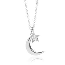 Area stars necklaces for women. Moon And Star Necklace Sterling Silver Necklaces Muru Jewellery