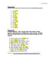 How to practice the exercises. Exercisesweek2edits Doc Cristian Calata Exercise 2 1 Decide Whether The Vowel Is Tense Or Lax In Each Of The Following Words 1 Meat Tense 2 Fit Lax 3 Course Hero