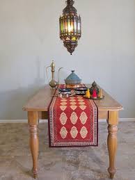 Red Orange Table Runner Moroccan Indian Table Runner Holiday Table Runner Indian Table Holiday Table Runner Orange Table