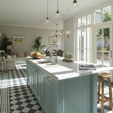 tile floor with white cabinets houzz