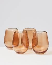 Ships free orders over $39. Rosado Pink Stemless Wine Glasses Set Of Four Oliver Bonas
