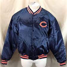 Vintage 80 S Swingster Chicago Bears Football Club Xl Retro Nfl Snap Up Satin Jacket Sidelineswap