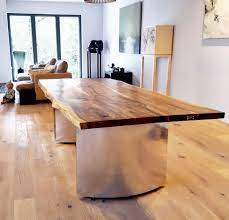 Live Edge European Walnut Elliptic Legs By Handmade In Brighton At Private Residence Slab Dining Tables Industrial Style Coffee Table Live Edge Dining Table