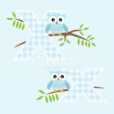 Alphabet flashcards in uppercase and lowercase for your kindergarten! Alphabet For Baby Boy With Owl Vector Letters X Vector Images