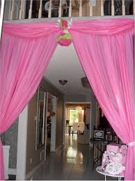 Baby Shower Entrance No Streamers Or Balloons Here This Is The Entry Way Into A Baby Girls Showe Baby Shower Table Cloths Girl Decor Baby Shower Decorations