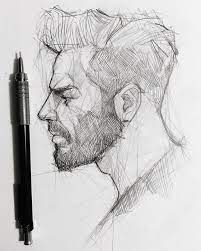 Once the pencil drawing process is completed, download button is enabled in the tool to download. Drawing Sketch Male Men Boy Side Profile Head Graphic De Art Sketches Sketches Portrait Drawing