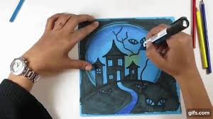 See the whole set of printables here: Kids Wow Channel Diy Drawing Haunted House How To Draw Haunted House For Hallo Facebook