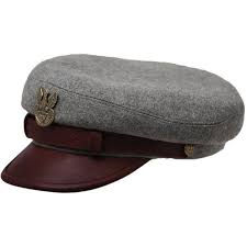 Legion Maciejowka Replica Wool Cloth Leather Bill Jozef Pilsudski Polish Rifleman Historical Cap Collectible Headgear Large Size Gray Brown Leather Buffalo Leather Black Visor