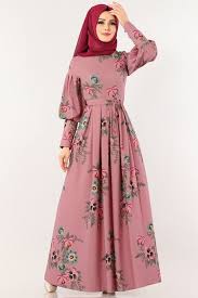 Modaselvim Elbise Desenli Balon Kol Elbise 2161ms212 Pudra Harika Model The Dress Elbise Uzun Elbise