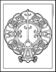 Color in this picture of an the lock and key and others with our library of online coloring pages. Key Celtic Coloring Page Bell Shaped Key
