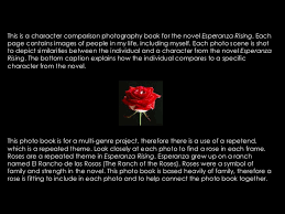 Full comprehensive notes and analysis by thebestnotes. Esperanza Rising Photo Project