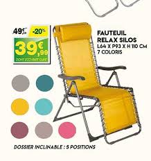 Enregistrer ce produit dans une liste. Offre Fauteuil Relax Silos Chez Maxi Bazar