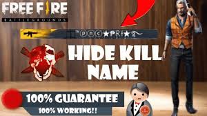 Garena free fire is one of the most popular games in india. How To Hide Kill Name In Free Fire How To Show Only Name In Free Fire Free Fire New Kill Name Style Youtube