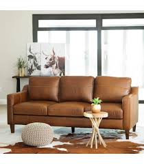 Brown leather & faux leather coffee tables. Goldman Leather Couch Light Brown Leather Couches Living Cielo