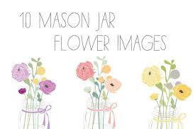 Mason Jar Flower Clip Art Vector Mason Jar Clip Art Flower Clipart Mason Jar Flowers