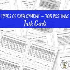 32 Task Cards That Search For Types Of Employment By Reading Job Listings Students Become Famil Life Skills Classroom Life Skills Special Education Task Cards