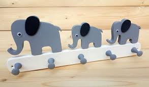 Children S Wardrobe Wood Elephant Wall Hook Nursery Wardrobe Hook Strip Clothes Hook Wooden Elephant Wooden Kids Wood